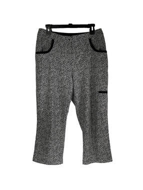 Chicos 1 Crop Pants Medium Black White Pockets relaxed comfortable M